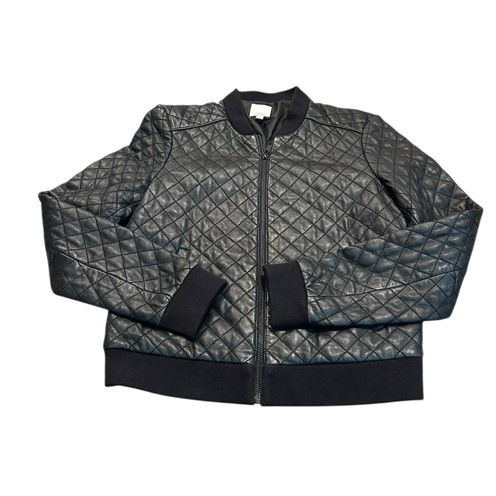 HALOGEN quilted leather jacket